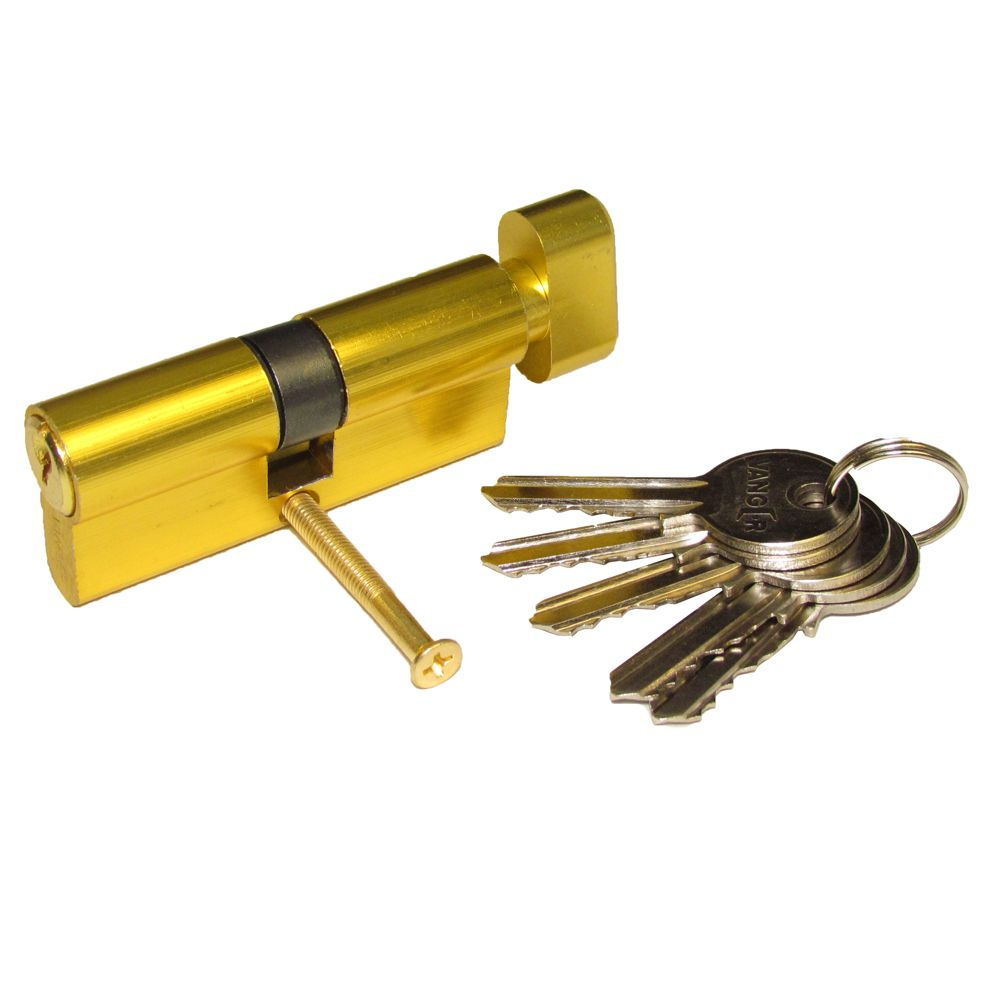 Цилиндр для замка EL70C 35х35 мм ключ-завертка золото, 1 комплект в заказе  #1