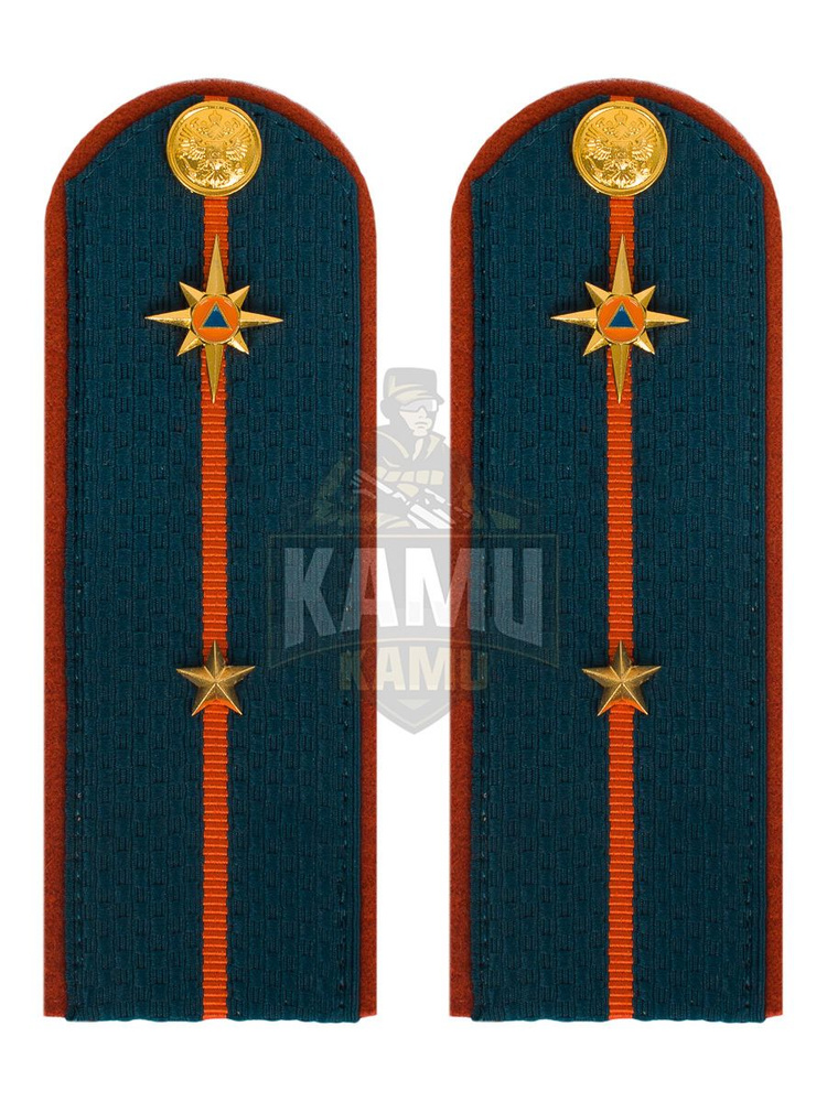 Погоны МЧС на куртку картон (в сборе) укомплектованные с фурнитурой звание мл. лейтенант  #1