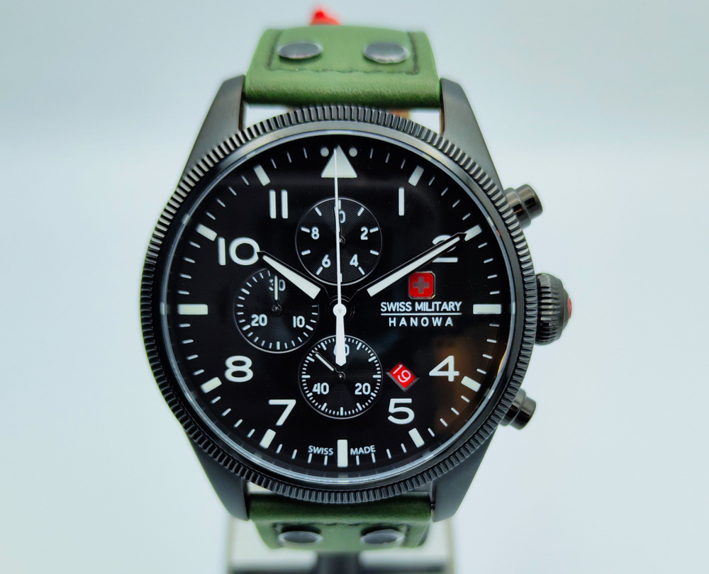 Часы наручные мужские Swiss Military Hanowa Thunderbolt Chrono SMWGC0000430. Кварцевый хронограф. Часы #1