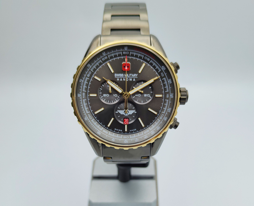 Часы мужские Swiss Military Hanowa Afterburn Chrono SMWGI0000341. Наручные кварцевые часы хронограф для #1