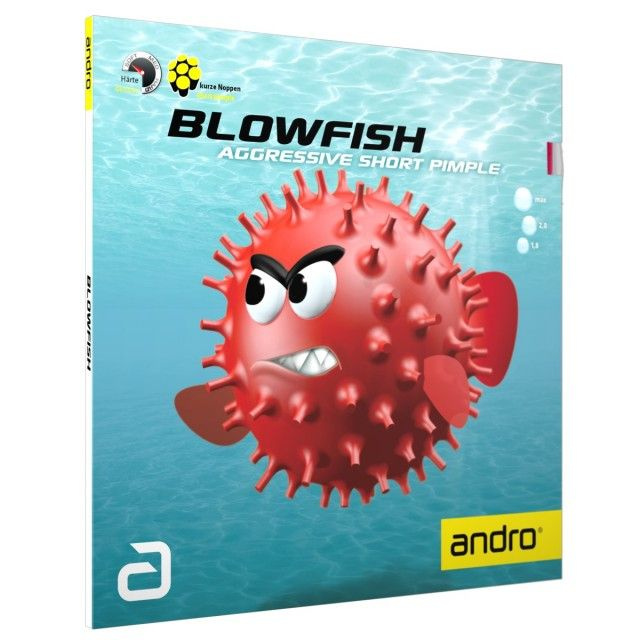 Накладка для н/тенниса ANDRO Blowfish, Red, Max #1