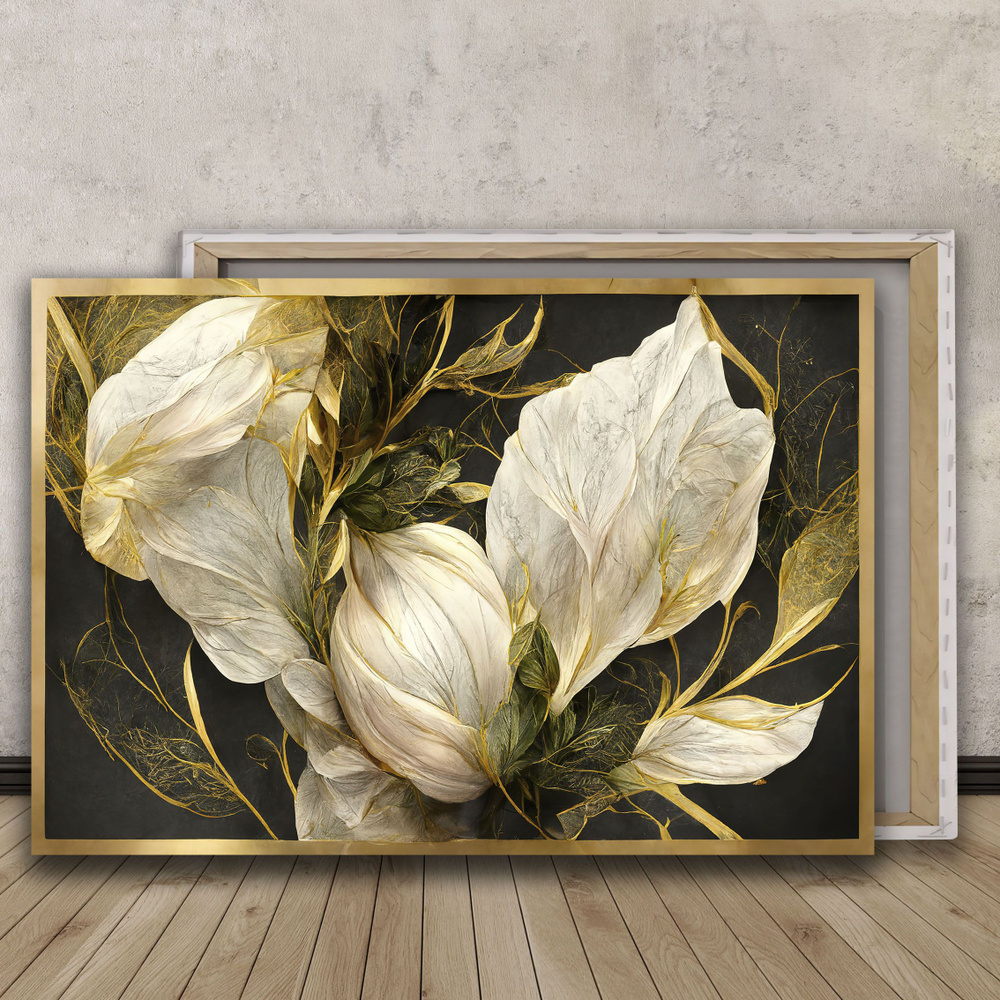 BRUSHBLOOM Картина "Живописные абстрактные цветы (14)", 80 х 60 см  #1