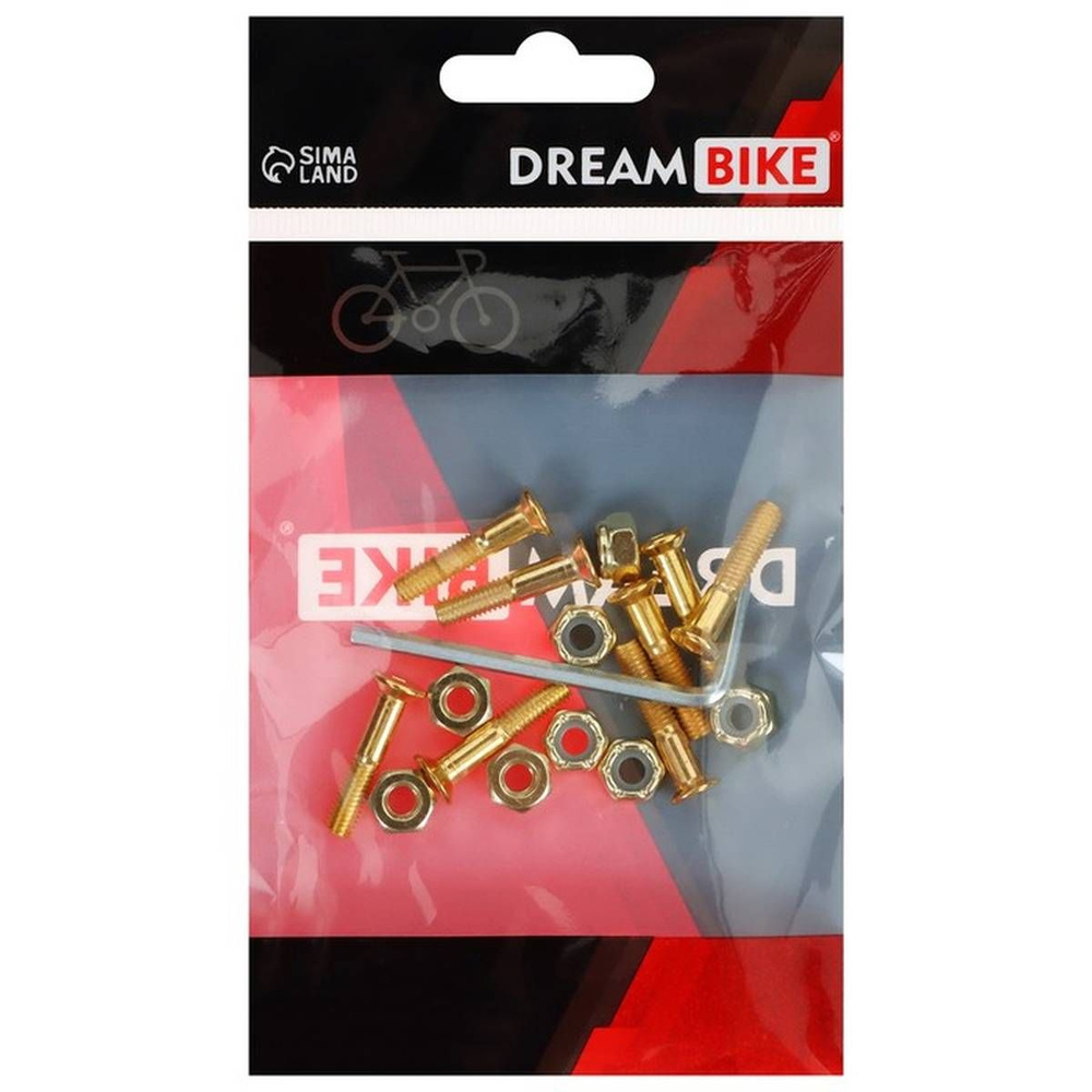 Винты для скейтборда Dream Bike, цвет золотой, из стали, 25 мм, 1 набор  #1
