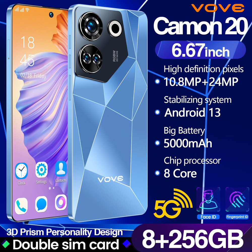 vove Смартфон Camon 20-L CN 8/256 ГБ, синий #1