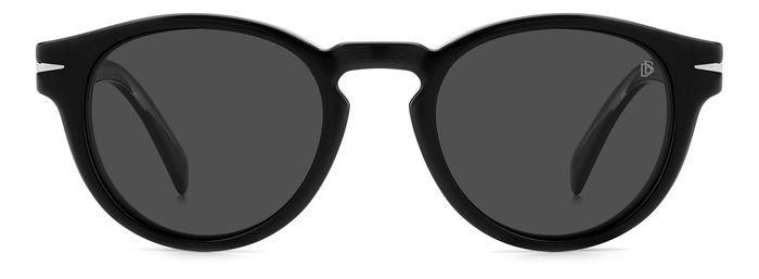 Мужские солнцезащитные очки David Beckham DB 7104/CS 807 M9, цвет: черный, цвет линзы: серый, панто, #1