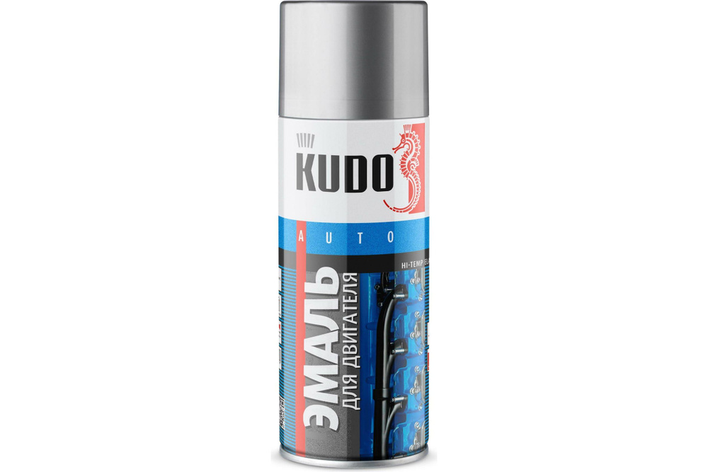 Эмаль для двигателя KUDO серебристая 520 мл 5132 11605153 #1