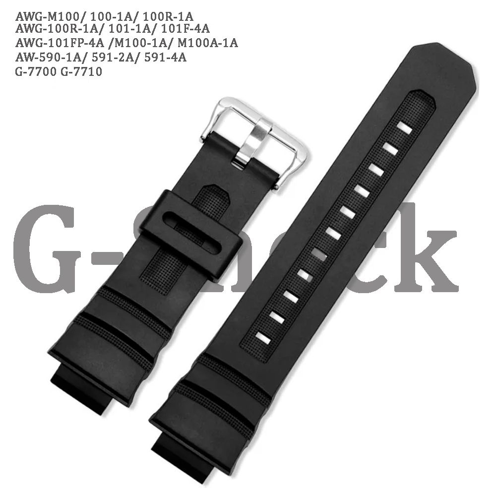 Ремешок для часов G-Shock AWG-M100 AW-590 G-7700 черный #1