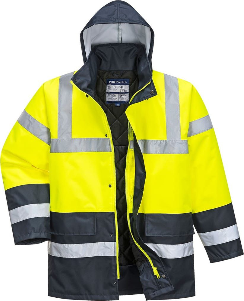 Зимняя светоотражающая куртка Portwest S466, сигнальный желтый/темно-синий  #1