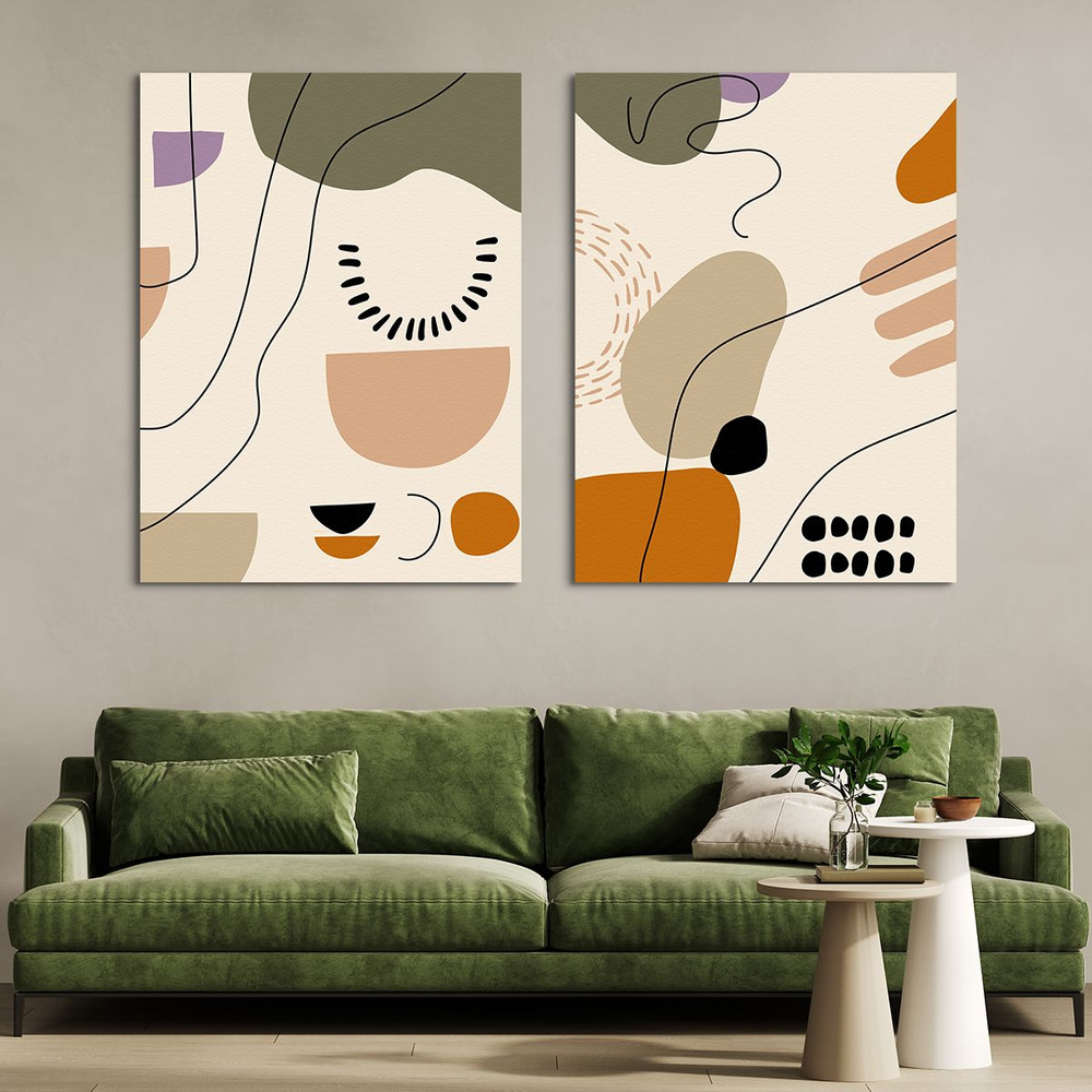 Модульная картина на стену, на холсте - Абстракция в стиле бохо 120x80 см  #1
