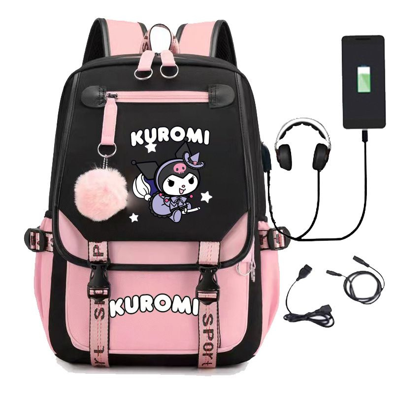 рюкзак Куроми с пушистым брелком и USB выходом #1