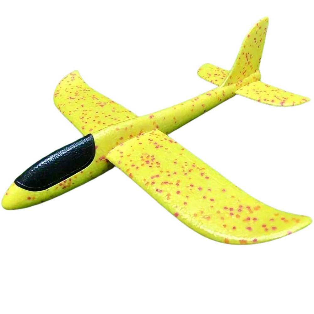 Игрушка -самолет планер метательный пенопластовый желтый 39 см  #1