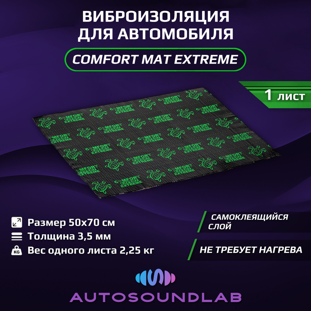 Comfortmat Шумоизоляция для автомобиля, 0.7 м, толщина: 3.5 мм, 1 шт.  #1