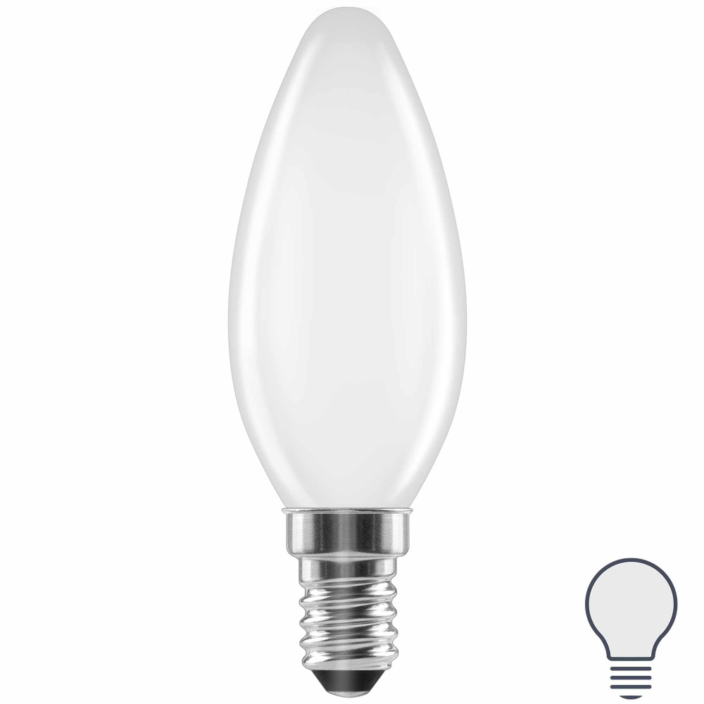 Lexman Лампочка Лампа светодиодная E14 220-240 В 6 Вт свеча матовая 750 лм нейтральный белый свет, E14, #1