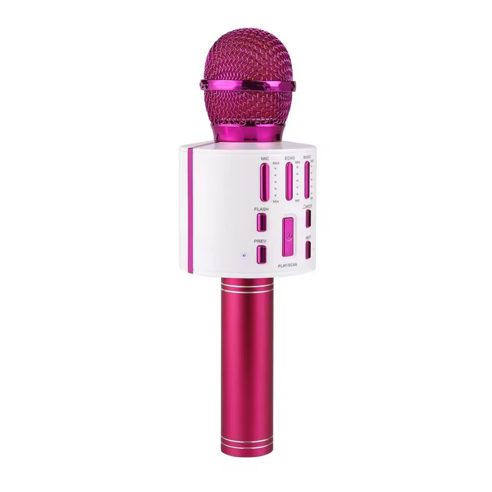 Портативный микрофон для караоке V8 розовый #1