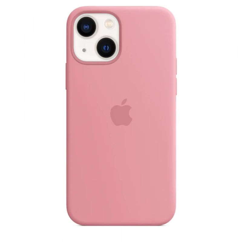 Силиконовый чехол для смартфона Silicone Case на iPhone 13 / Айфон 13 с логотипом, розовый  #1