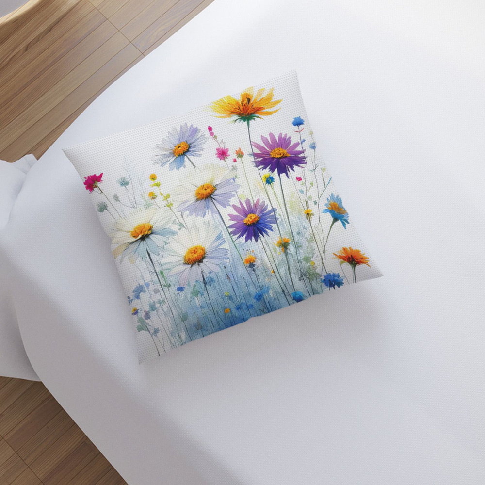 Наволочка декоративная на молнии JoyArty, чехол на подушку "Яркие цветы", 45х45 см  #1