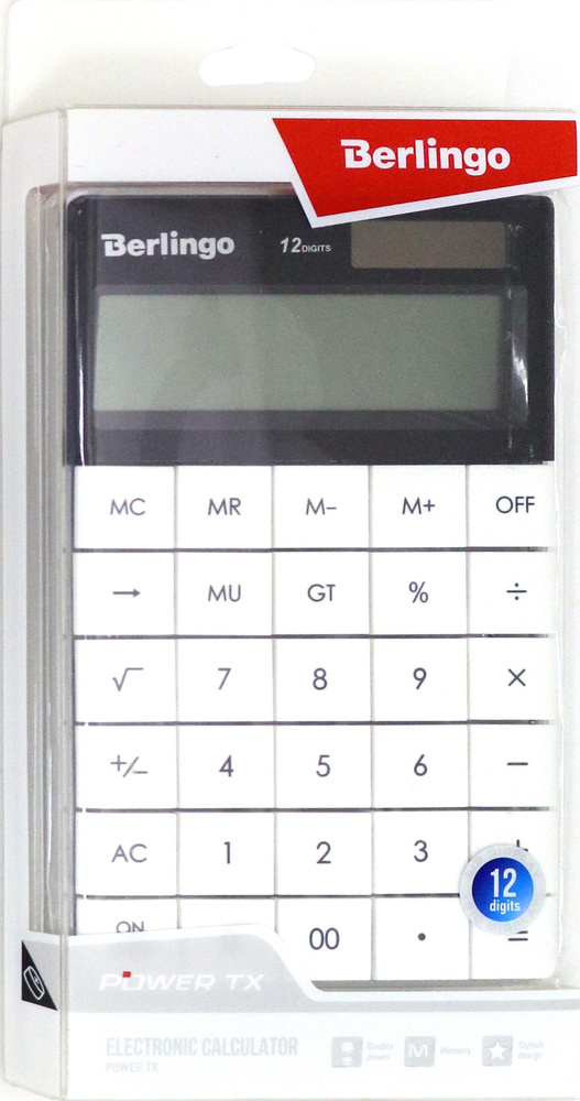 Калькулятор настольный 12 разрядов "Power TX" белый (CIW_100) #1