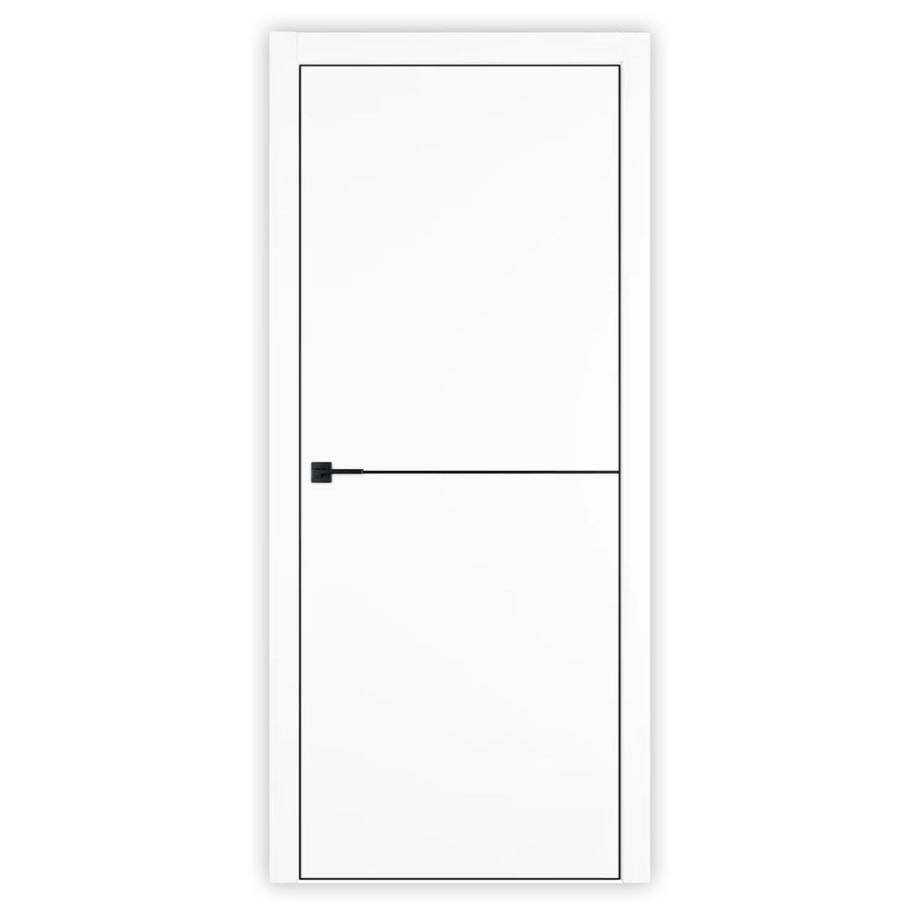 Дверь URBAN 1 / EMALEX ICE / BLACK EDGE с врезкой под петли AGB (600x2000) + коробка + 5 наличников  #1