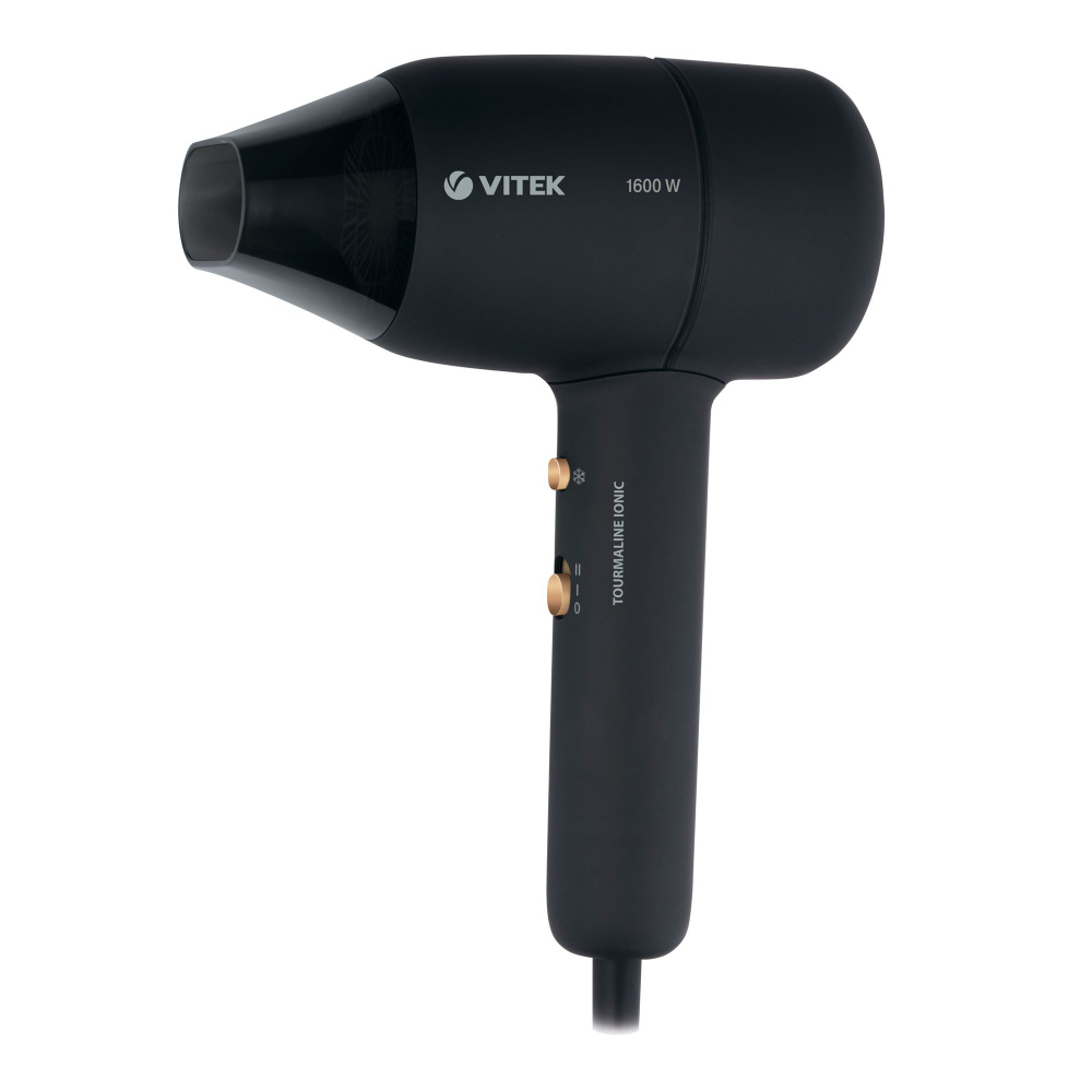VITEK Фен для волос VT-2237 1600 Вт, скоростей 2, черный матовый, черный  #1