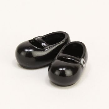 Туфли для кукол Obitsu Rounded Shoes with Magnet Black (черные, с магнитом, для кукол 11 см)  #1