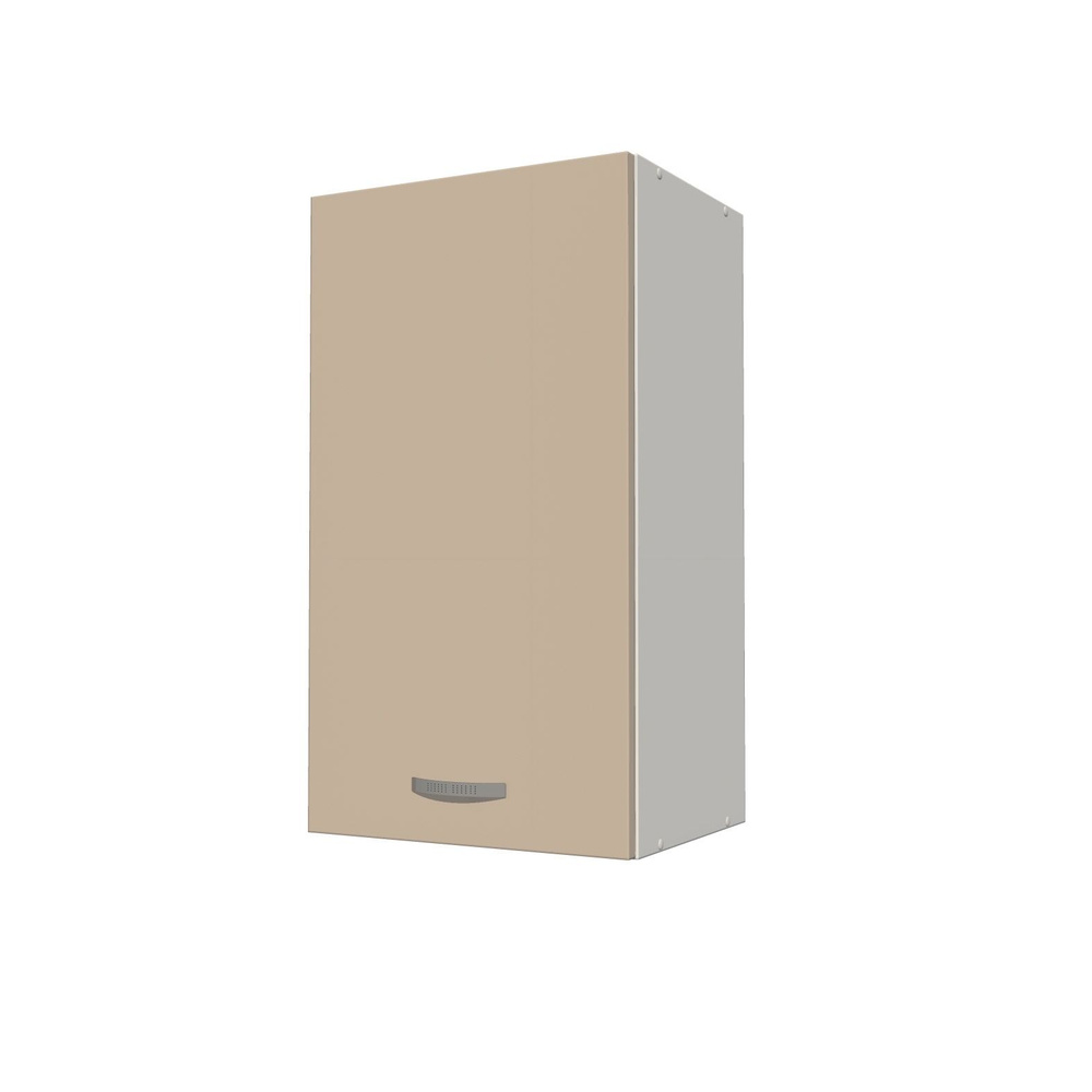 Кухонный модуль навесной однодверный корпус белый фасад бежевый шкаф настенный на 400 см  #1
