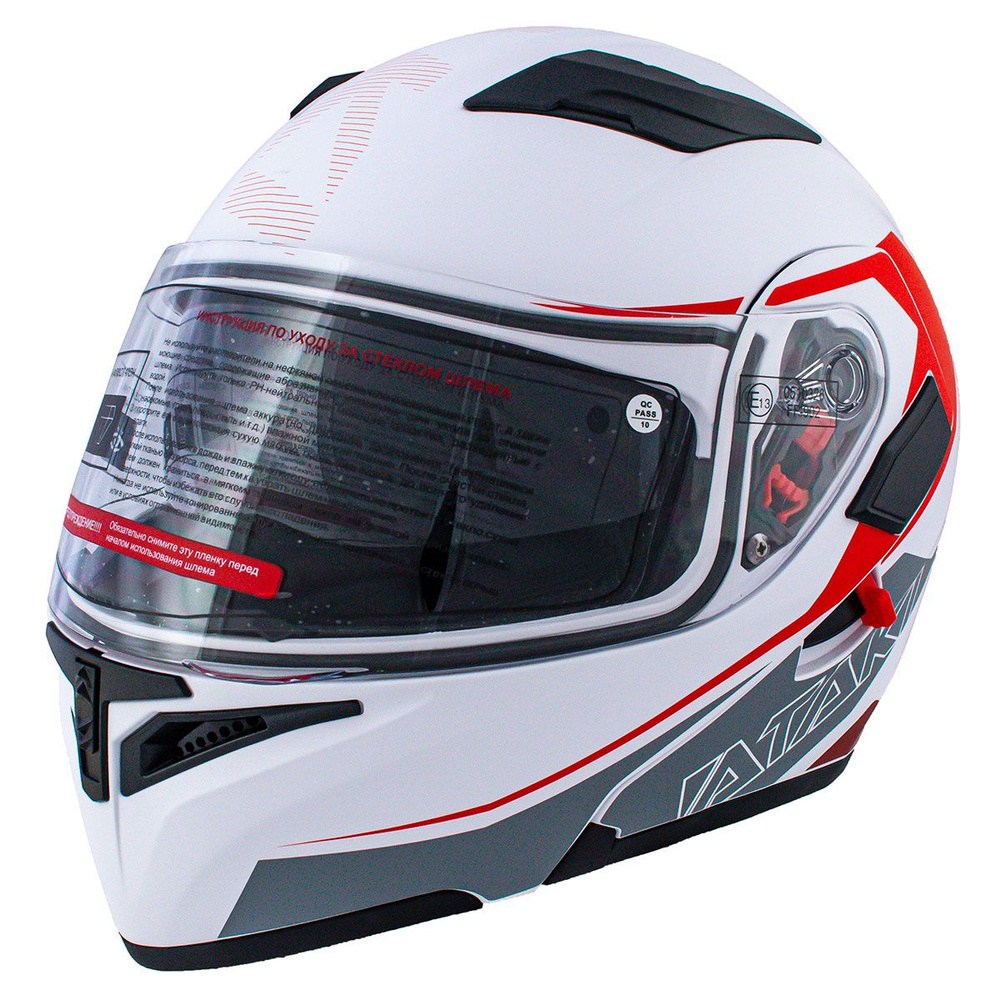 Шлем модуляр ATAKI JK902 Spot красный/серый/белый матовый, M #1