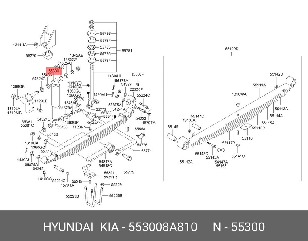 Hyundai-KIA Амортизатор подвески, арт. 55300-8A810, 1 шт. #1