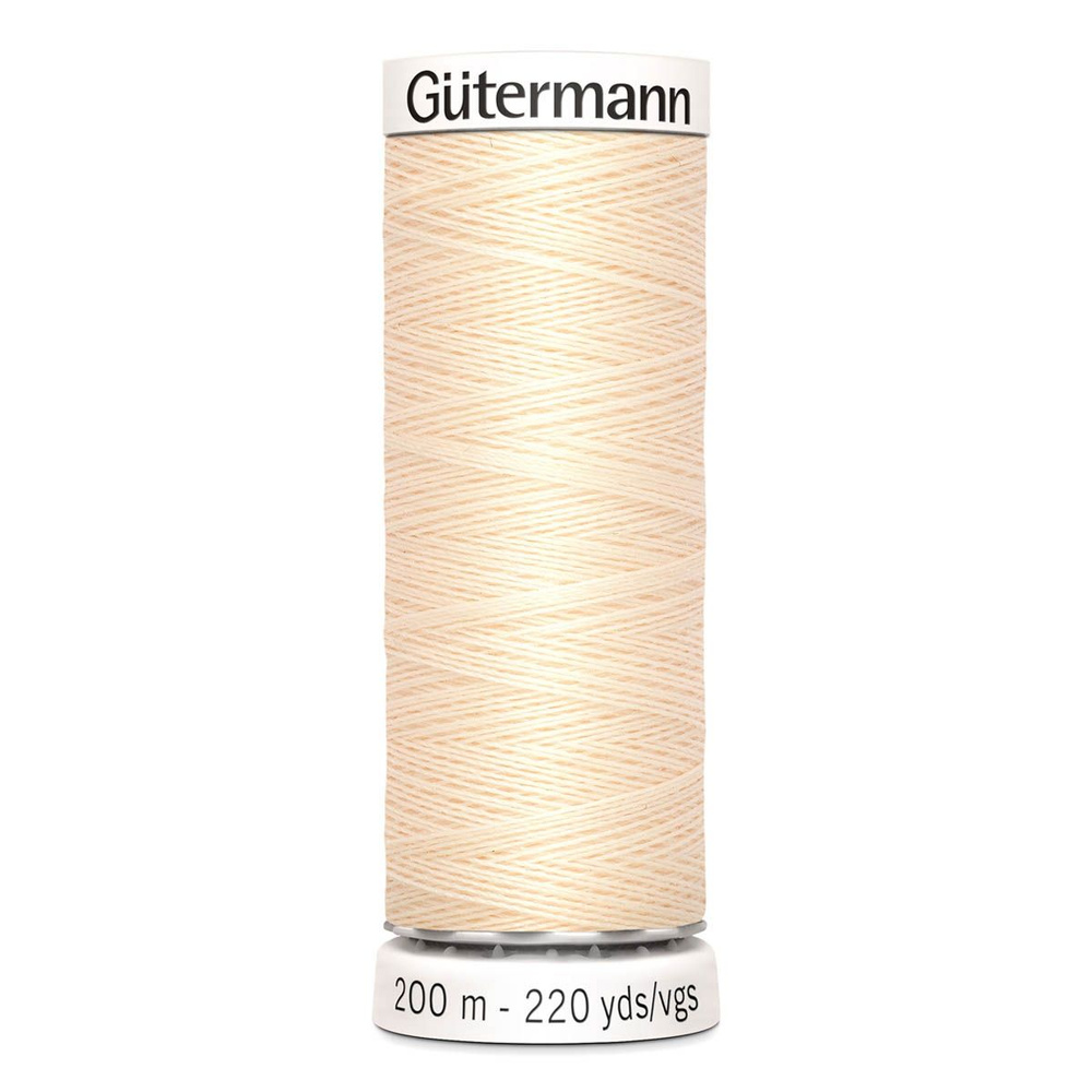 Нить Gutermann, Sew-All 100/200м для всех материалов, 100% п/э, цвет 414 св.кремово-бежевый  #1