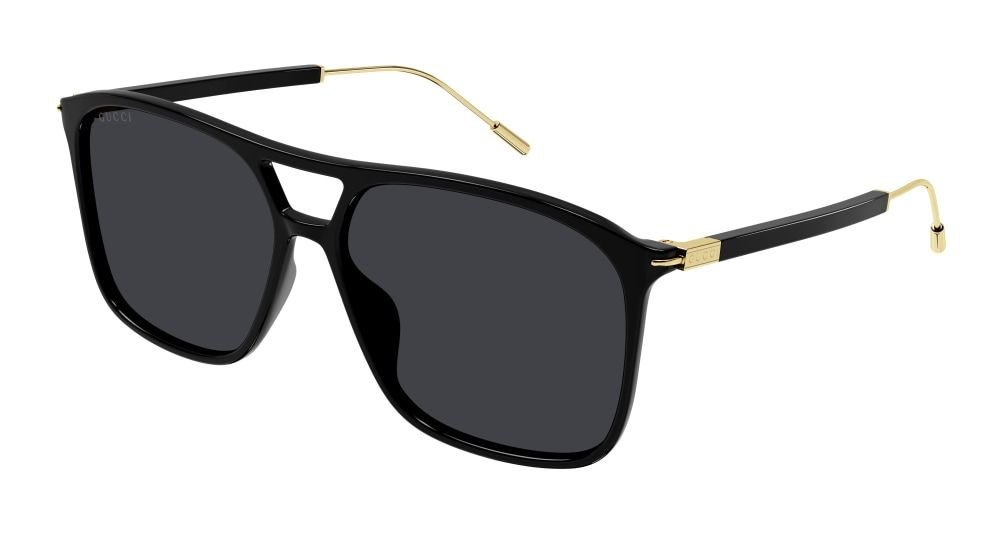 Мужские солнцезащитные очки Gucci GG1270S 001, цвет: черный, цвет линзы: серый, прямоугольные, ацетат #1