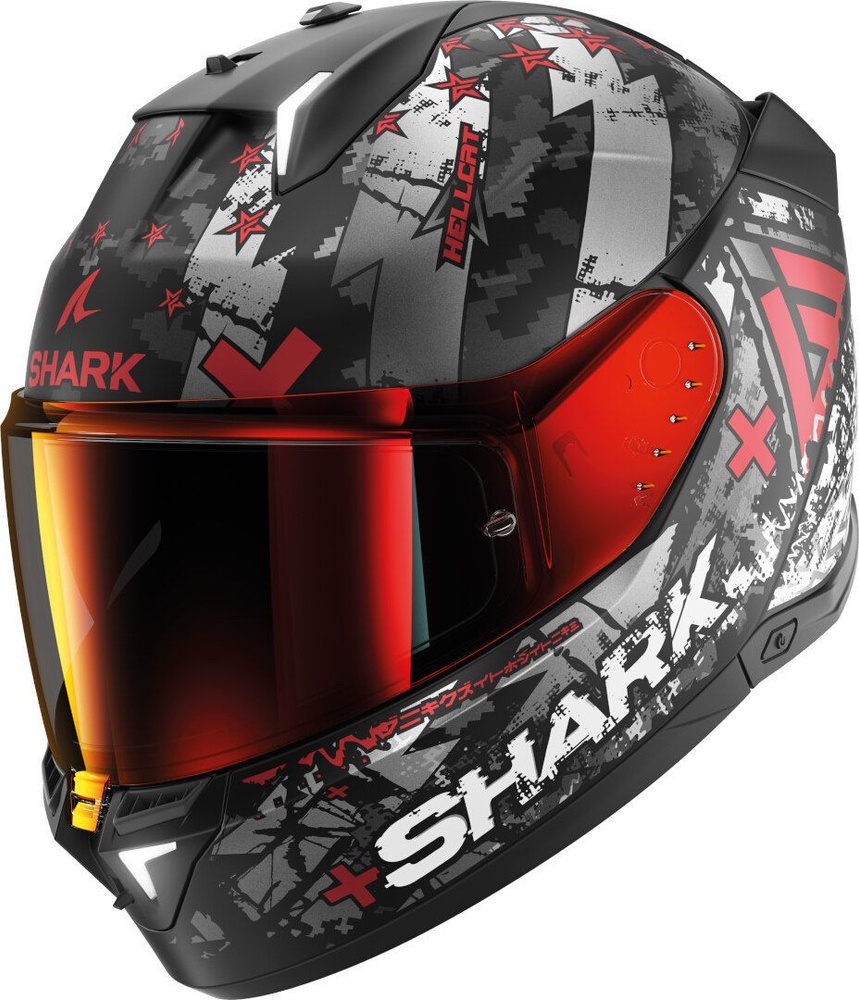 Мотошлем закрытый интеграл SHARK SKWAL I3 HELLCAT MAT Black/Chrome/Red, M #1