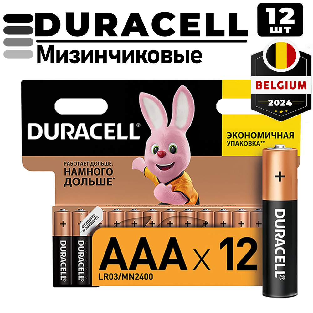 Duracell Батарейка AAA, Щелочной тип, 12 шт #1