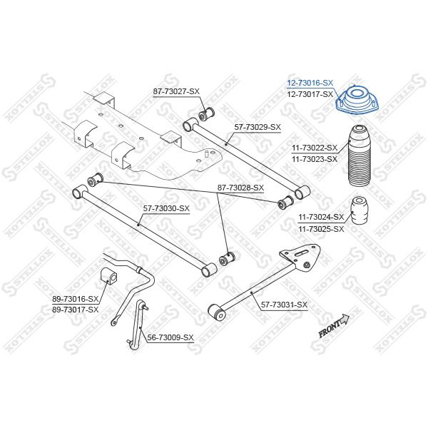 опора амортизатора заднего daewoo lacetti 04- hatchback STELLOX 12-73016-SX, oem 96457360  #1