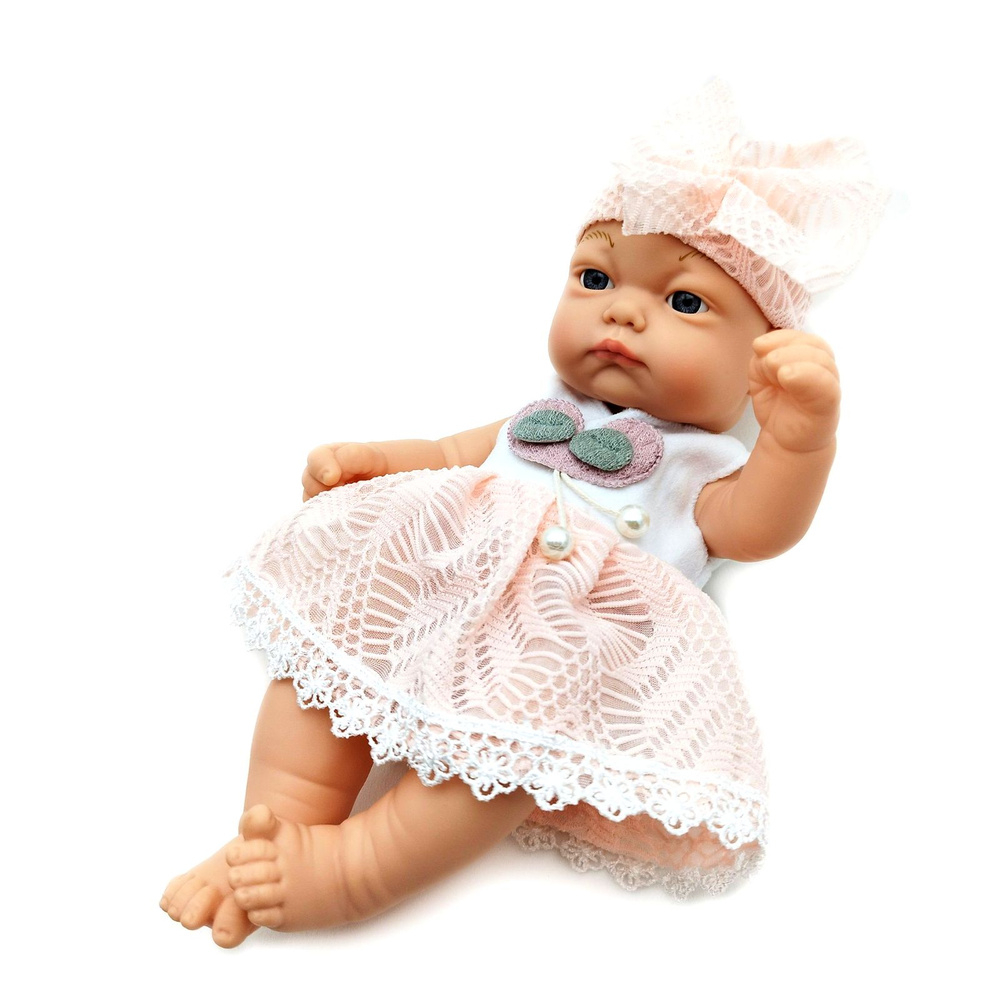 Кукла пупс для девочки в розовом платьице 25см, игровой набор для девочек, большой реалистичный пупсик #1