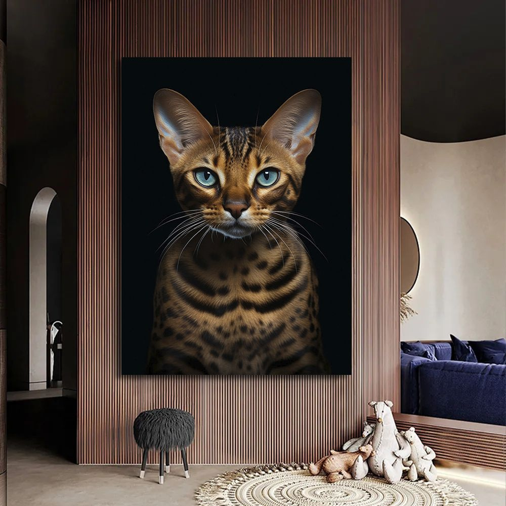 Картина коты, бенгальская кошка, 50х70 см. #1