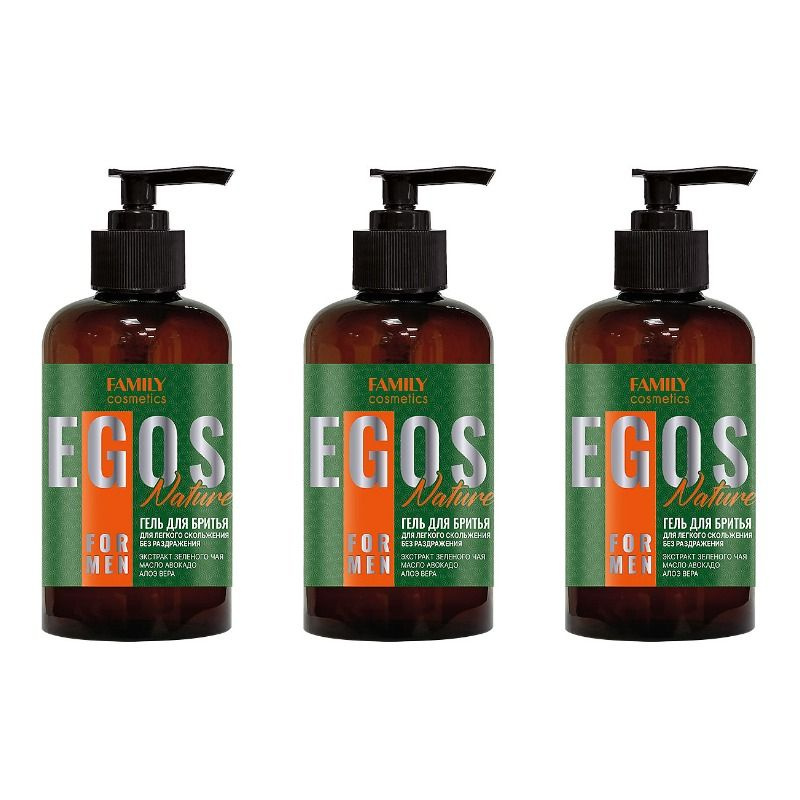 FAMILY COSMETICS EGOS for men Гель для бритья Nature, 285 мл, 3 штуки. #1