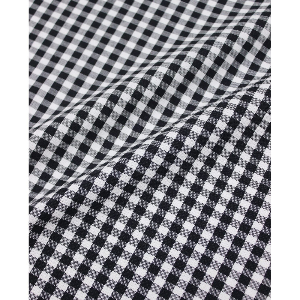 Ткань для шитья(1,5 м) Пестрядь "Черно-белая средняя клетка", ш.1.45, хлопок-100%, 140гр/м.кв  #1