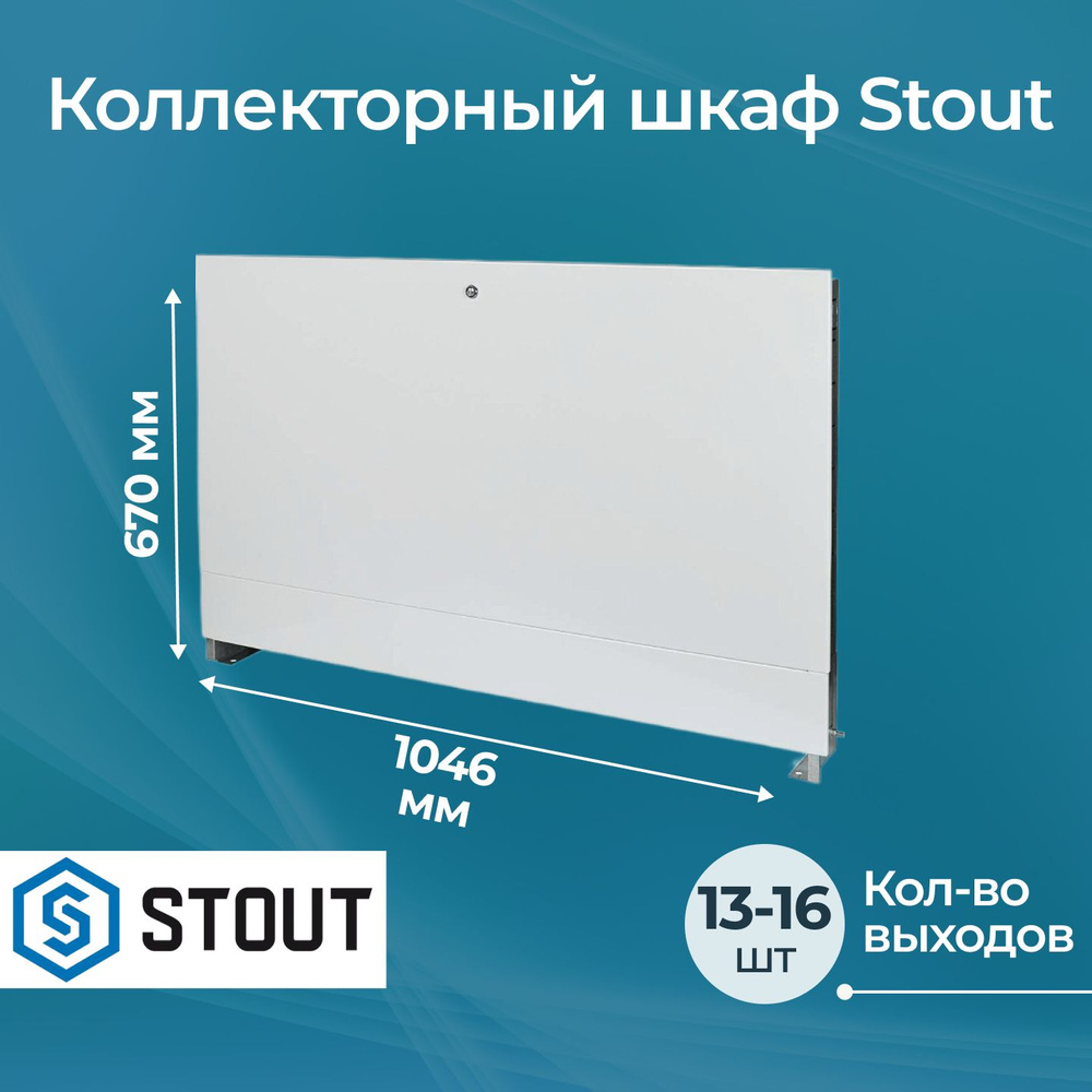 Коллекторный шкаф Stout распределительный встроенный 1046X670X125  #1