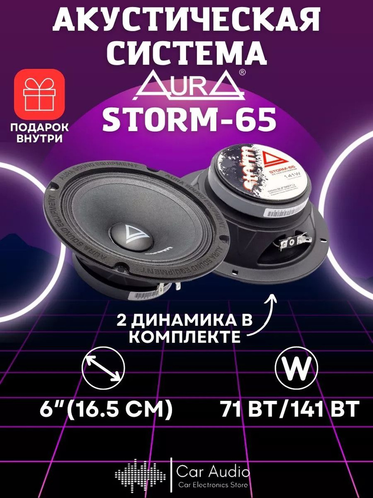 Акустическая система Aura STORM-65 / 6.5" (16.5 см) / комплект 2 штуки  #1