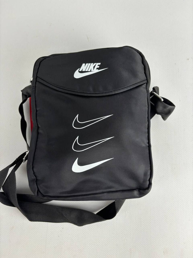 Бананка Nike крупная c 3я вушами и полным логотипом, черный, 23*18*8 см  #1