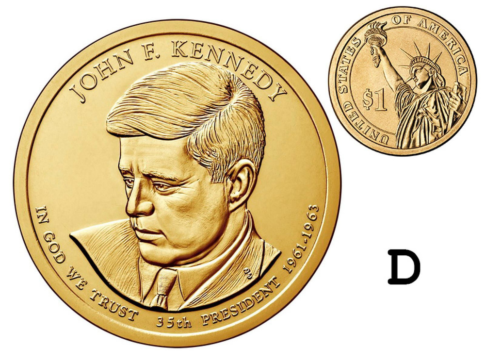 1 доллар США 2015 г., 35-й президент Джон Фицджеральд Кеннеди (D)  #1