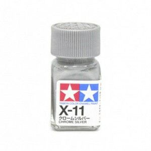 Эмаль X-11 Chrome Silver metallic, enamel paint 10 ml. (Хром-Серебро, металлик) Tamiya 80011  #1