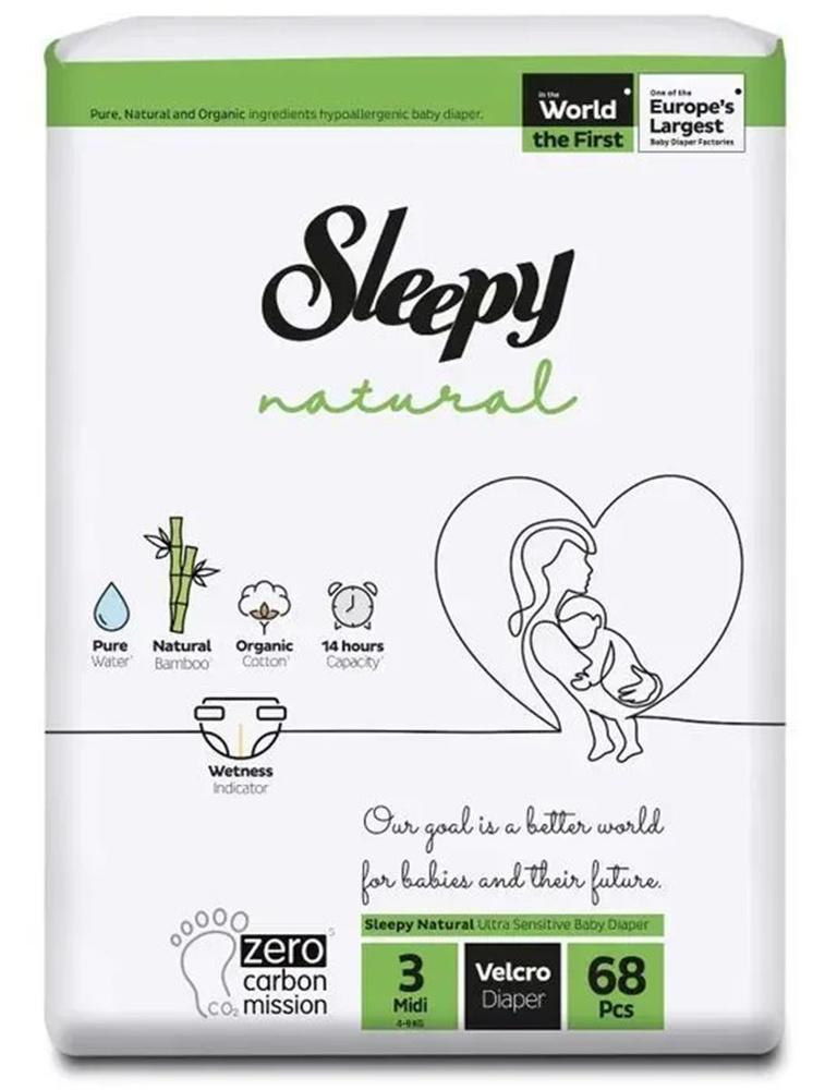 Подгузники детские Sleepy Natural размер № 3 (4-9 кг) 68 #1