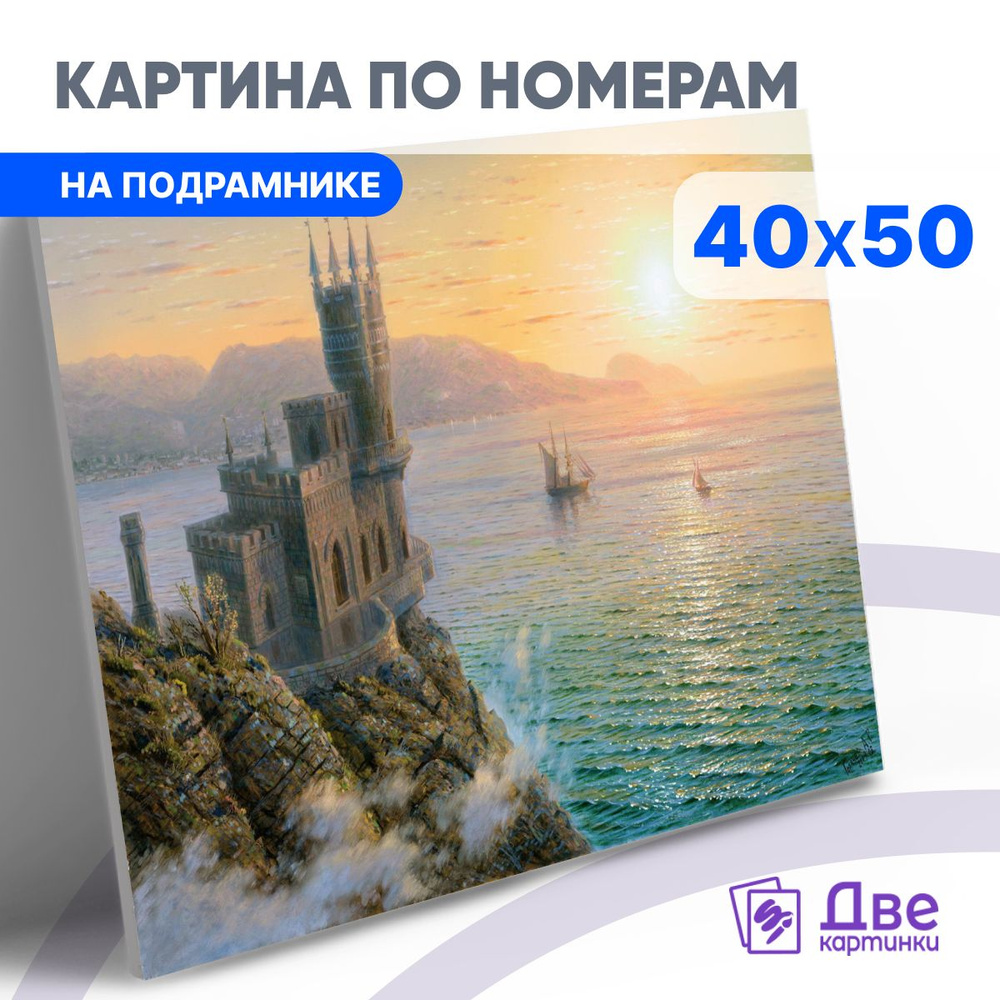 Картина по номерам на холсте 40х50 см на подрамнике "Пейзаж с видом на черное море. Горячев" DVEKARTINKI #1
