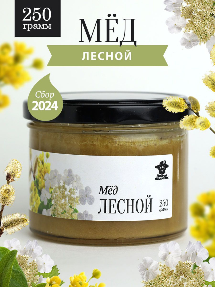 Лесной мед густой 250 г в стеклянной банке, для иммунитета, вкусный подарок  #1