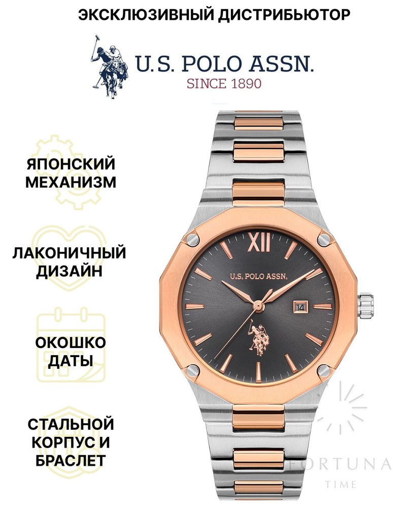 Часы наручные женские U.S. POLO ASSN. USPA2063-02, Кварцевые, 36 мм #1