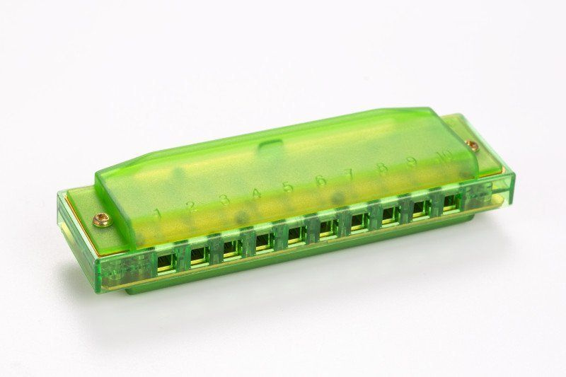 Hohner Translucent Green (m1110g) - губная гармоника детская, прозрачная зеленая  #1