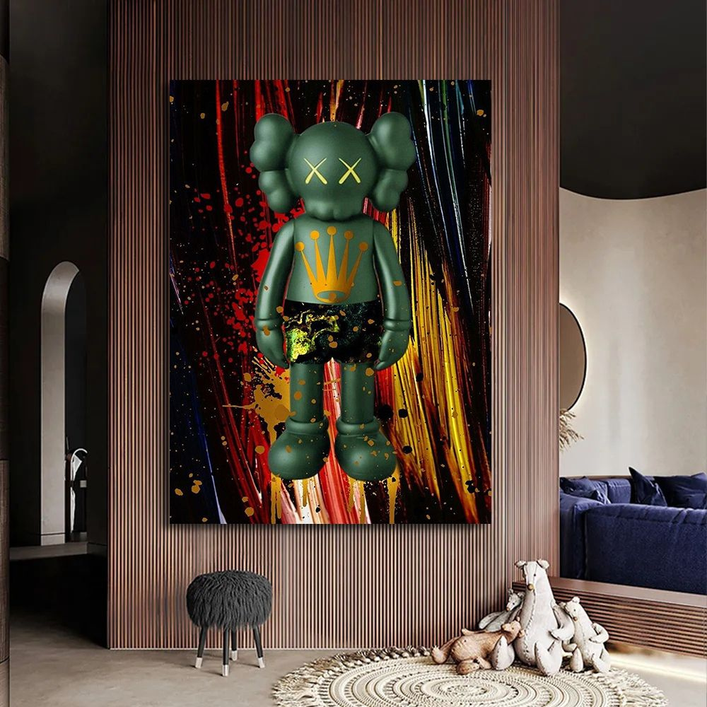 Kaws картина, интерьерная картина на холсте, 20х30 см. #1