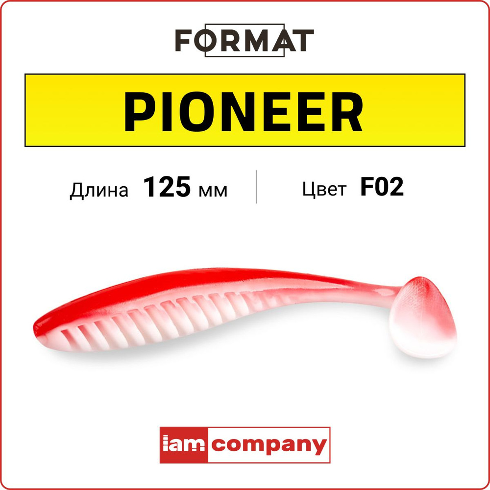 Приманка силиконовая I AM Format PIONEER 125 mm цв. F02 / уп. 4 шт / Для летней рыбалки / Мягкая приманка #1