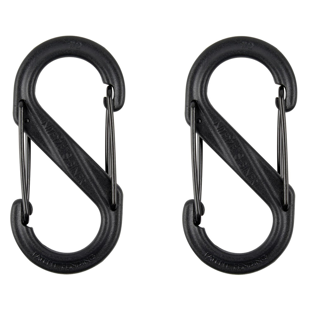 Карабин пластиковый Nite Ize S-Biner Plastic Double-Gated Carabiner #2 - Черный 2 шт  #1