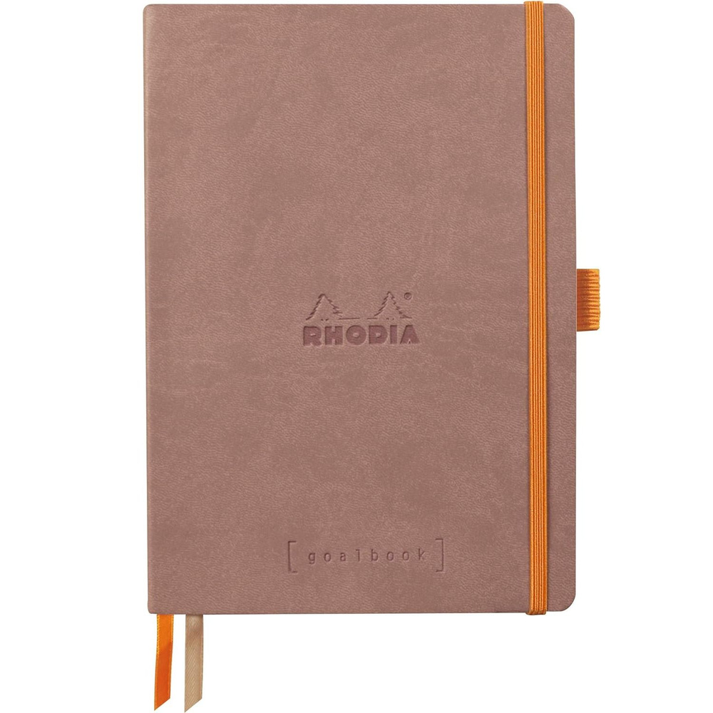 Блокнот RHODIA Goalbook A5 90 г/м2 120 л, в точку, мягк.обл., на резинке, розовое дерево RH-117802C  #1